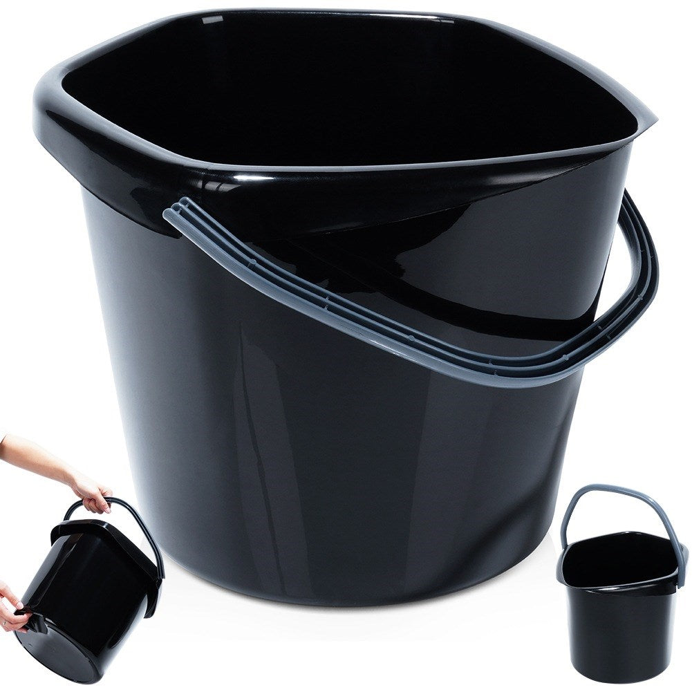 Black plastic bucket 10 l
