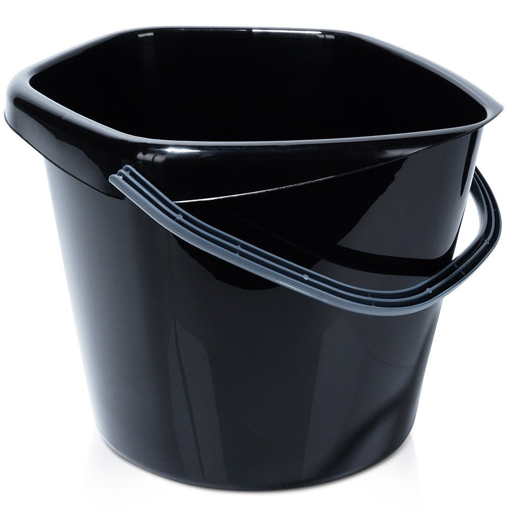 Black plastic bucket 14 l