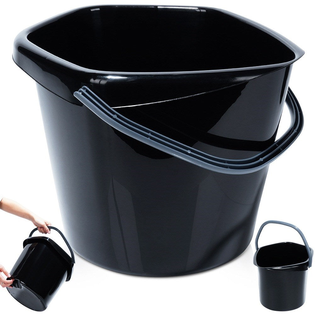 Black plastic bucket 14 l
