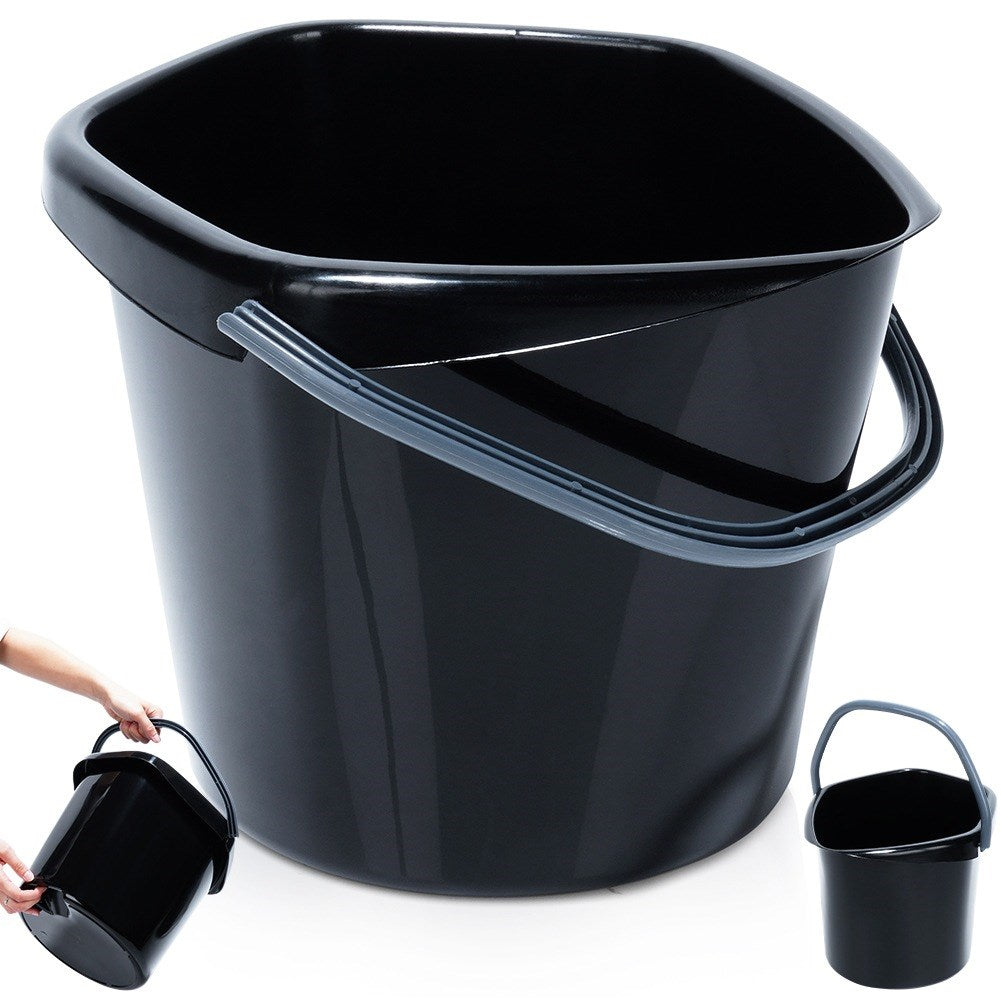 Black plastic bucket 5 l