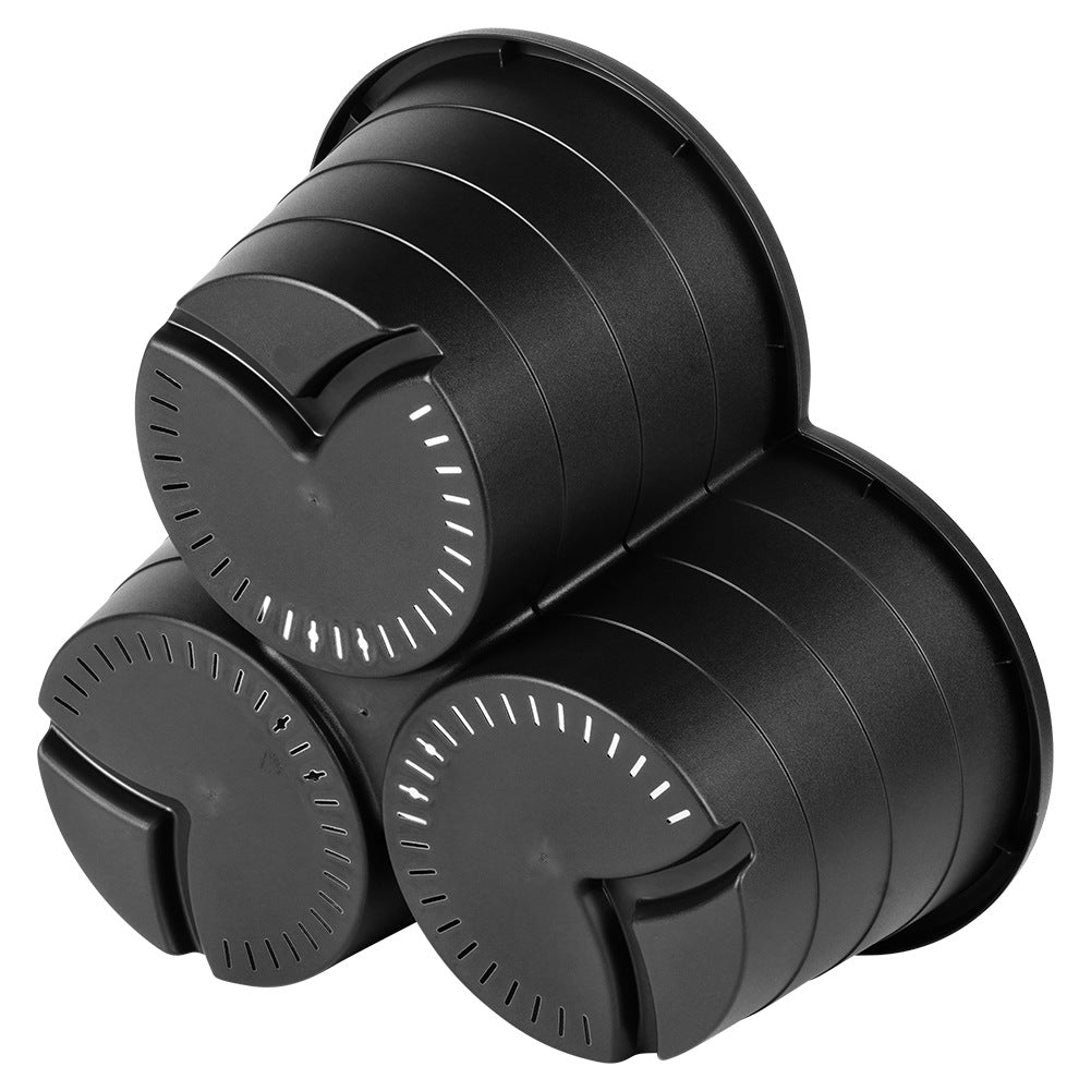 Black plastic garden pot, cascading, 4-tier, 4 pcs.