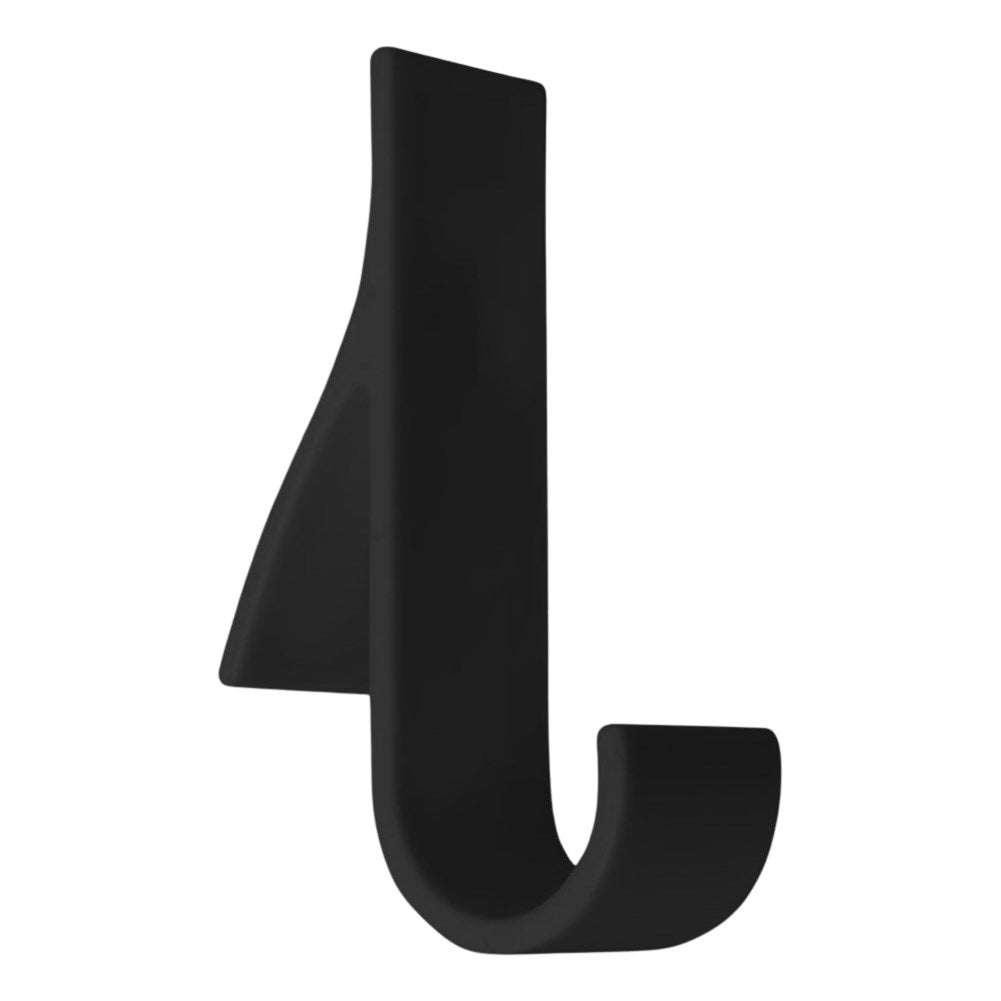 Black plastic hooks for towels and clothes, 2-pack