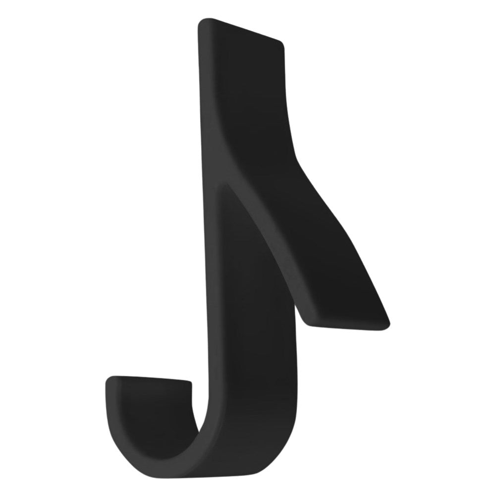 Black plastic hooks for towels and clothes, 2-pack
