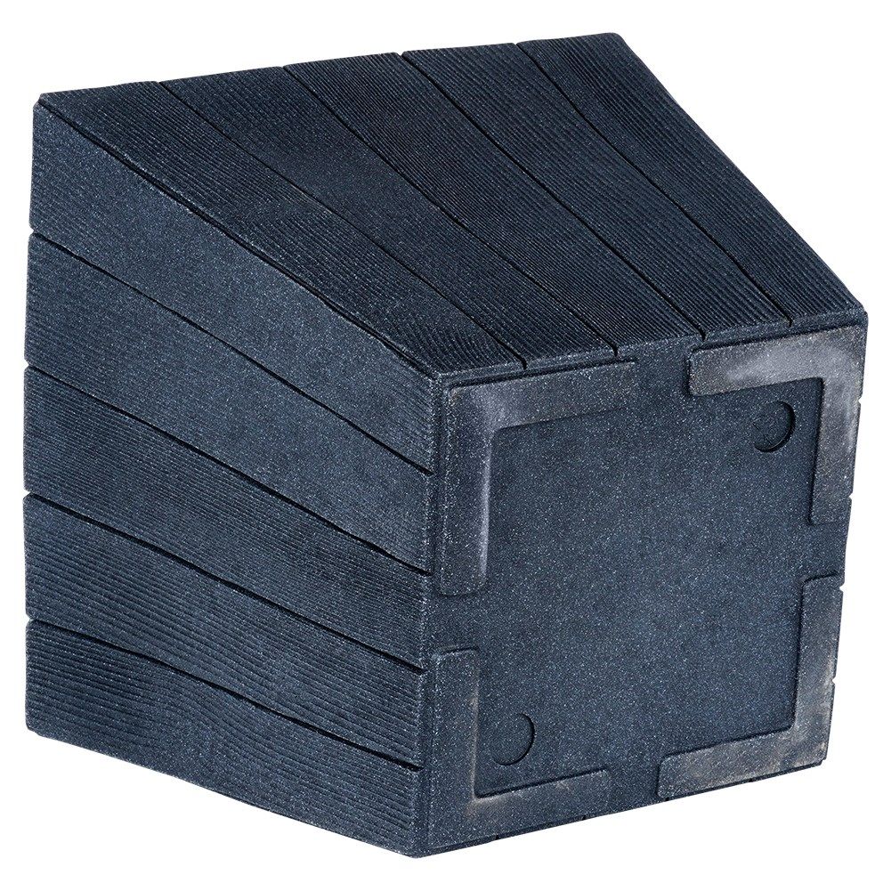 Black plastic pot with wooden texture, weatherproof for garden