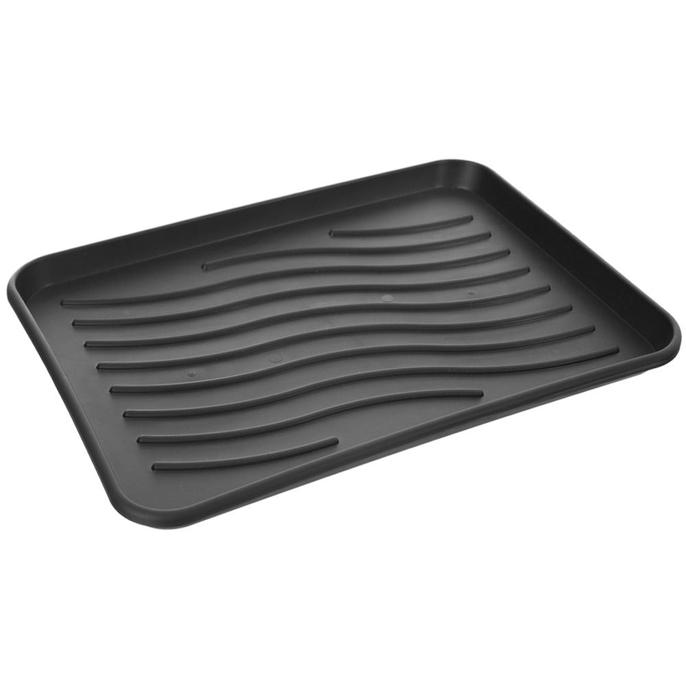Black plastic shoe holder - protects the floor from dirt and water