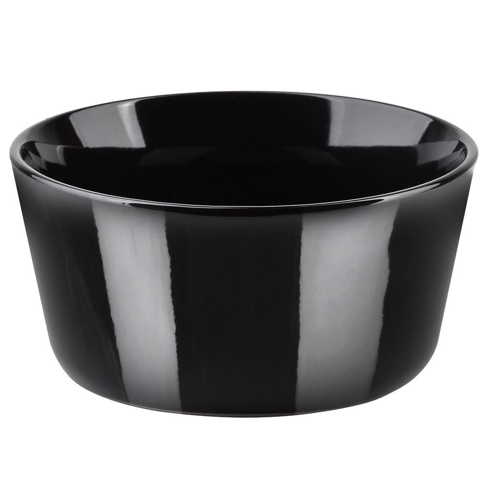Black porcelain bowl for soup, cereal, yogurt & snacks