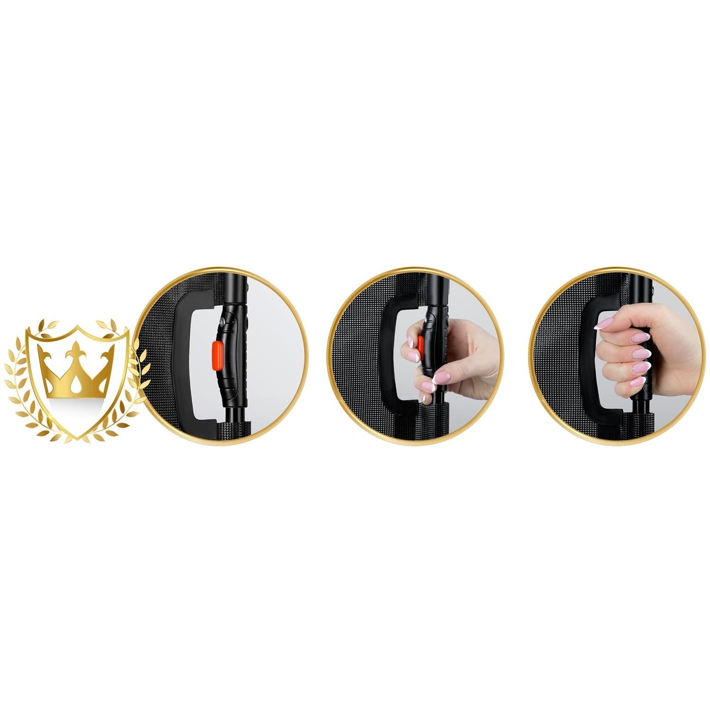 Black retractable security gate from Nukido