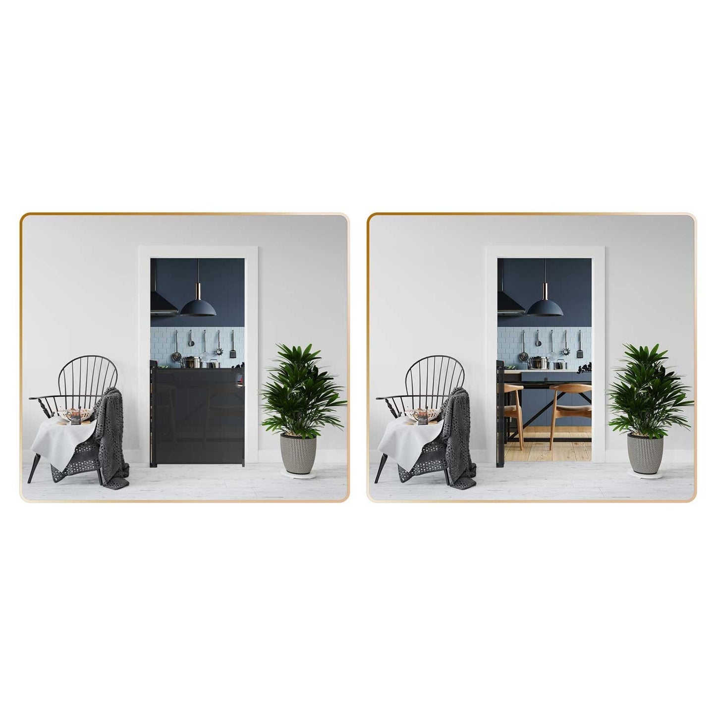 Black retractable security gate from Nukido