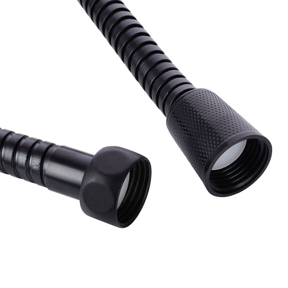 Black stainless shower hose 150 cm, standard threads 1/2