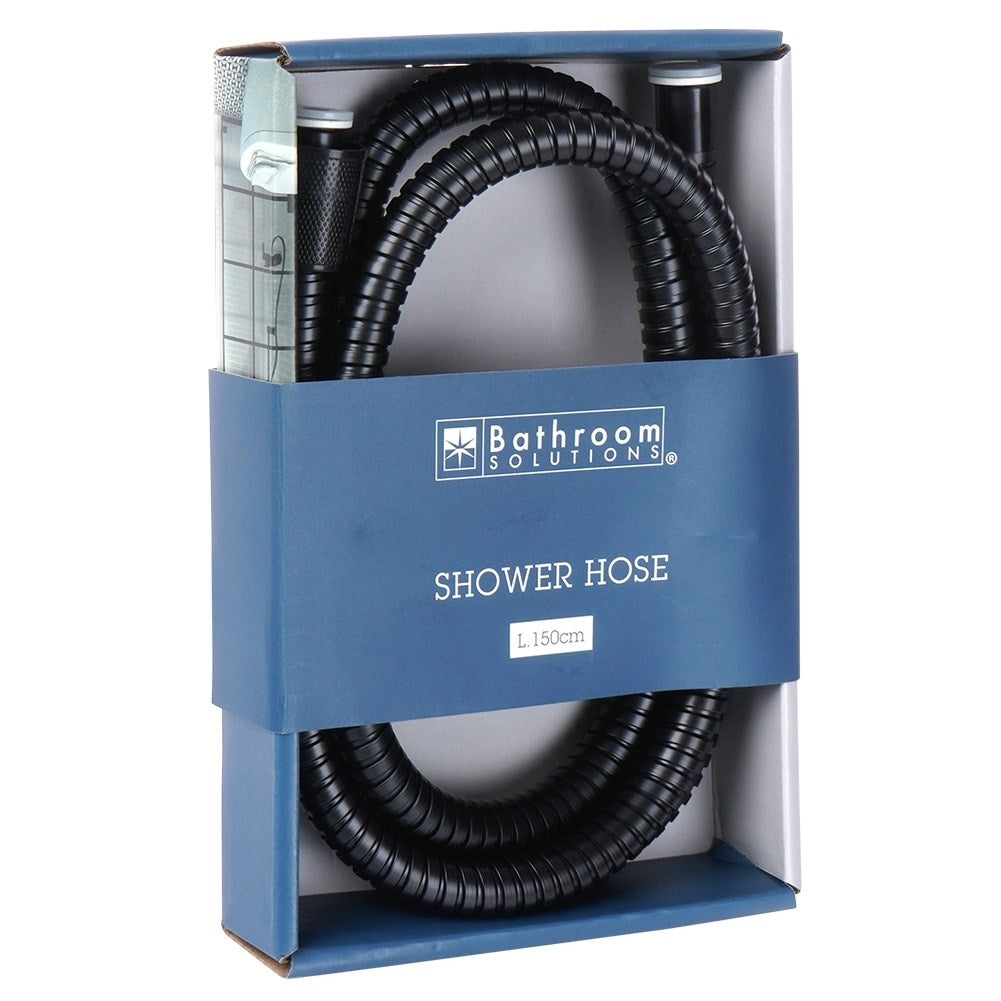 Black stainless shower hose 150 cm, standard threads 1/2