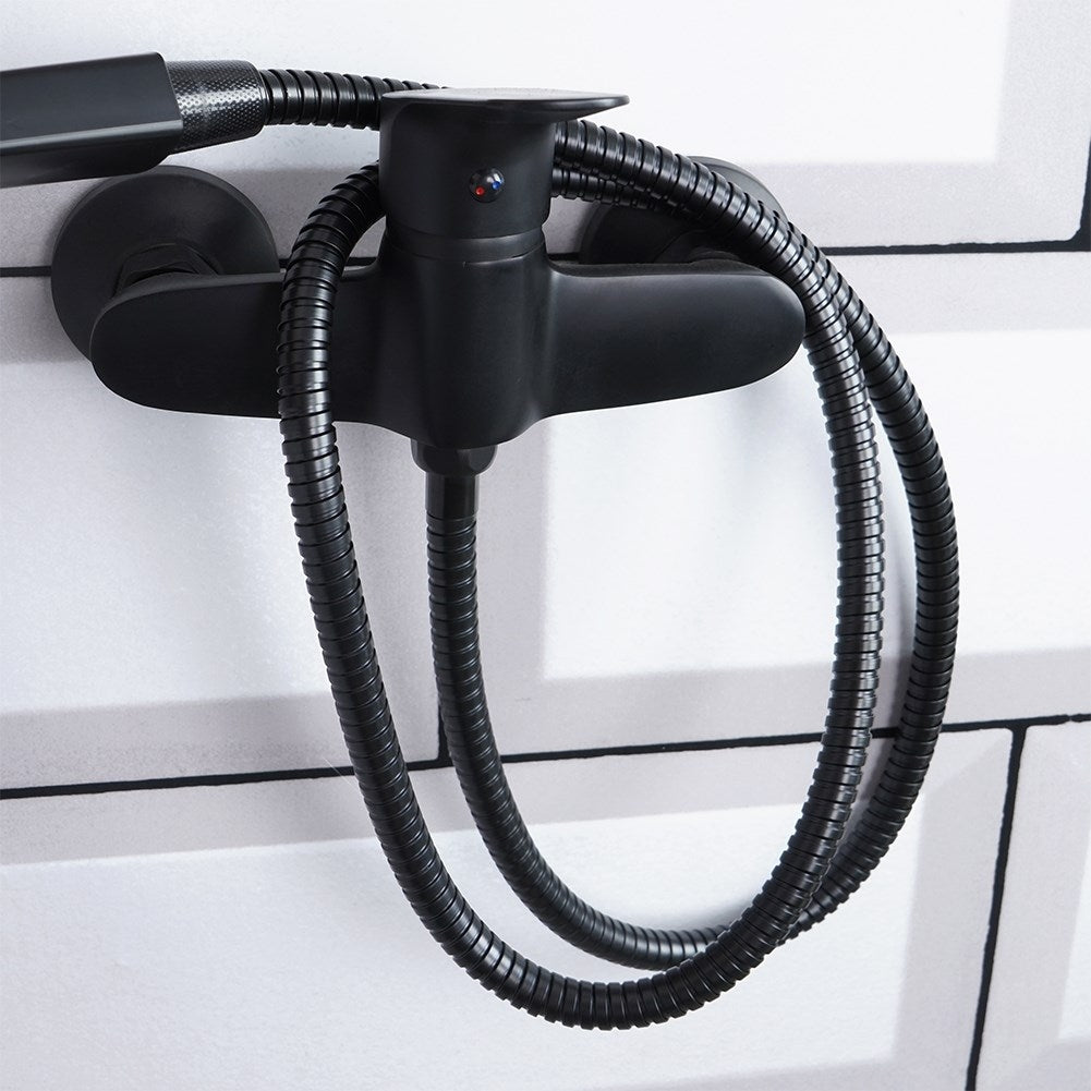 Black stainless shower hose 150 cm, standard threads 1/2