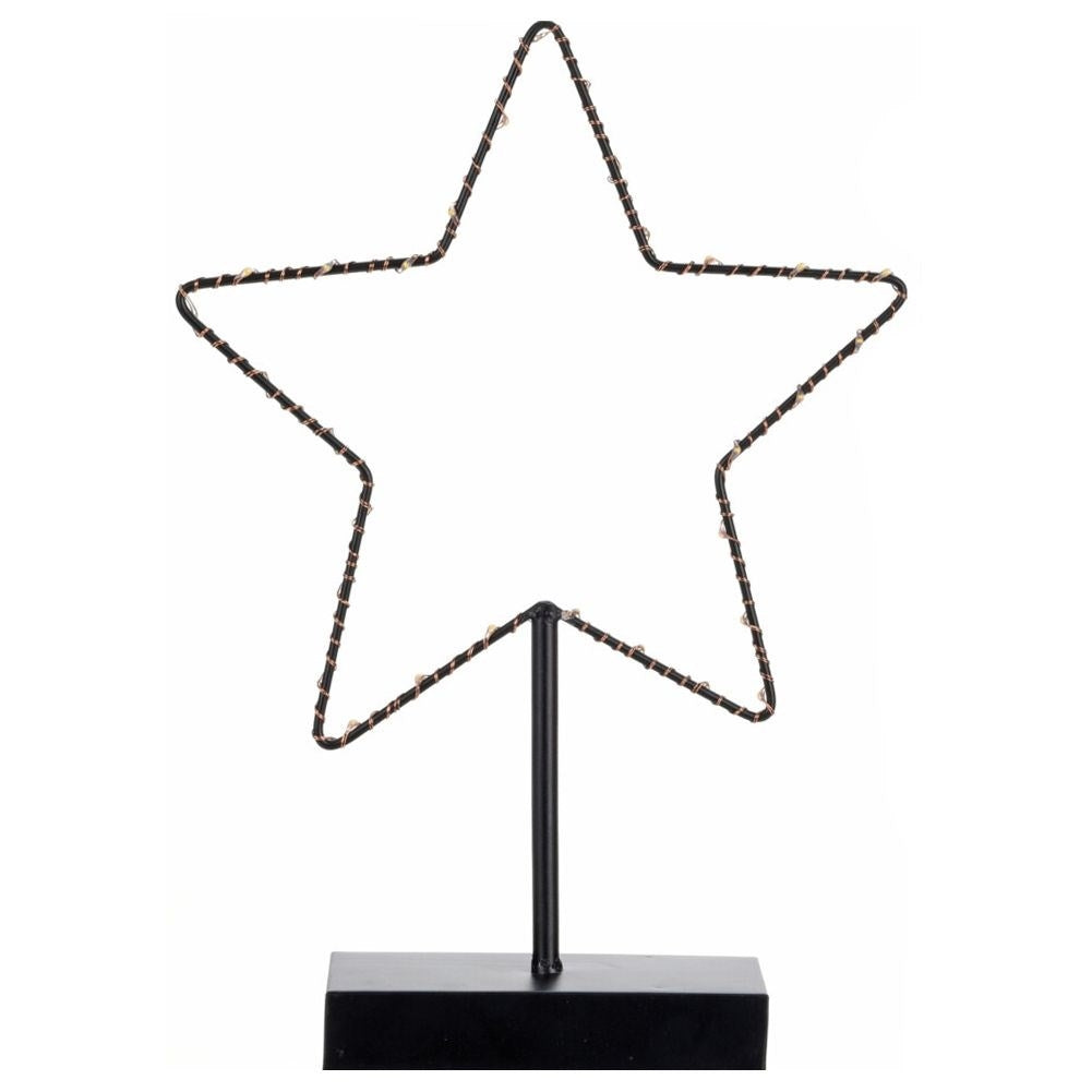 Black star lamp 34 cm with 30 LEDs, battery operated