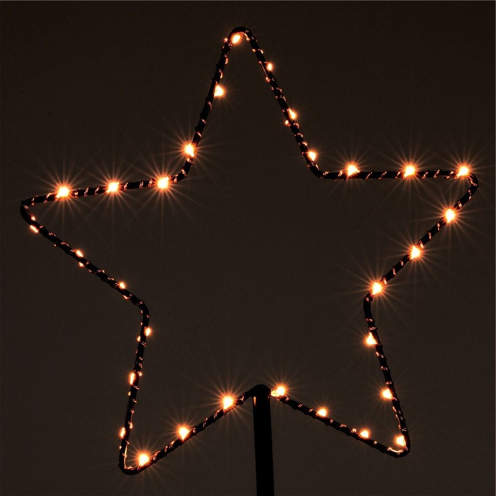 Black star lamp 34 cm with 30 LEDs, battery operated
