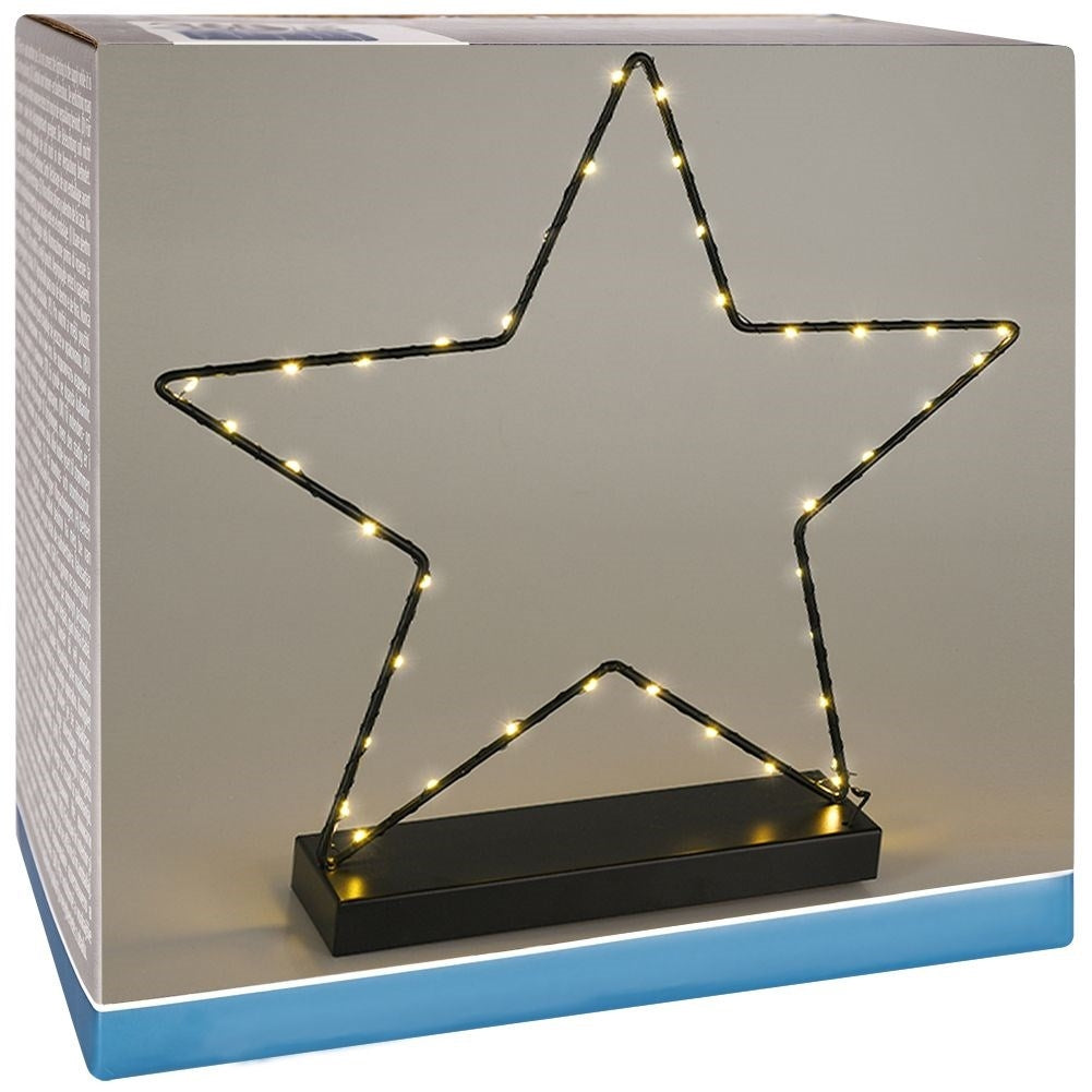 Black star lamp 40 cm with 40 LEDs