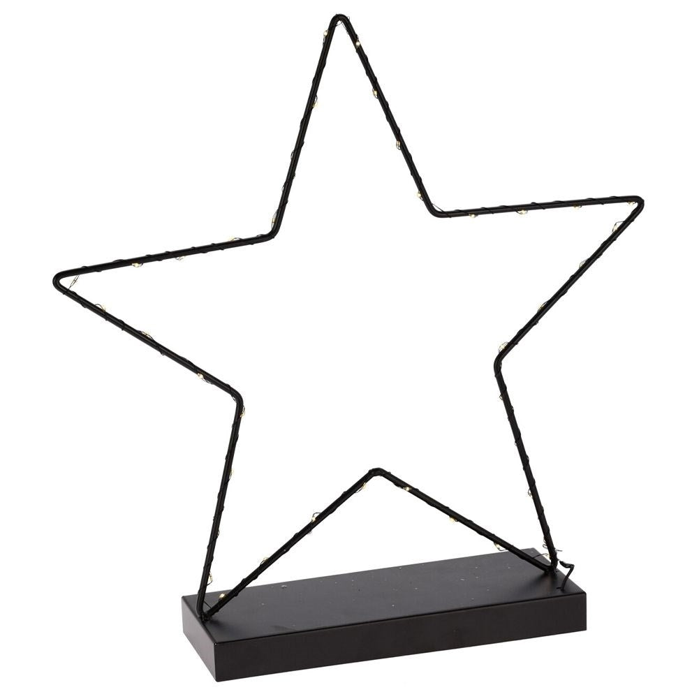 Black star lamp 40 cm with 40 LEDs