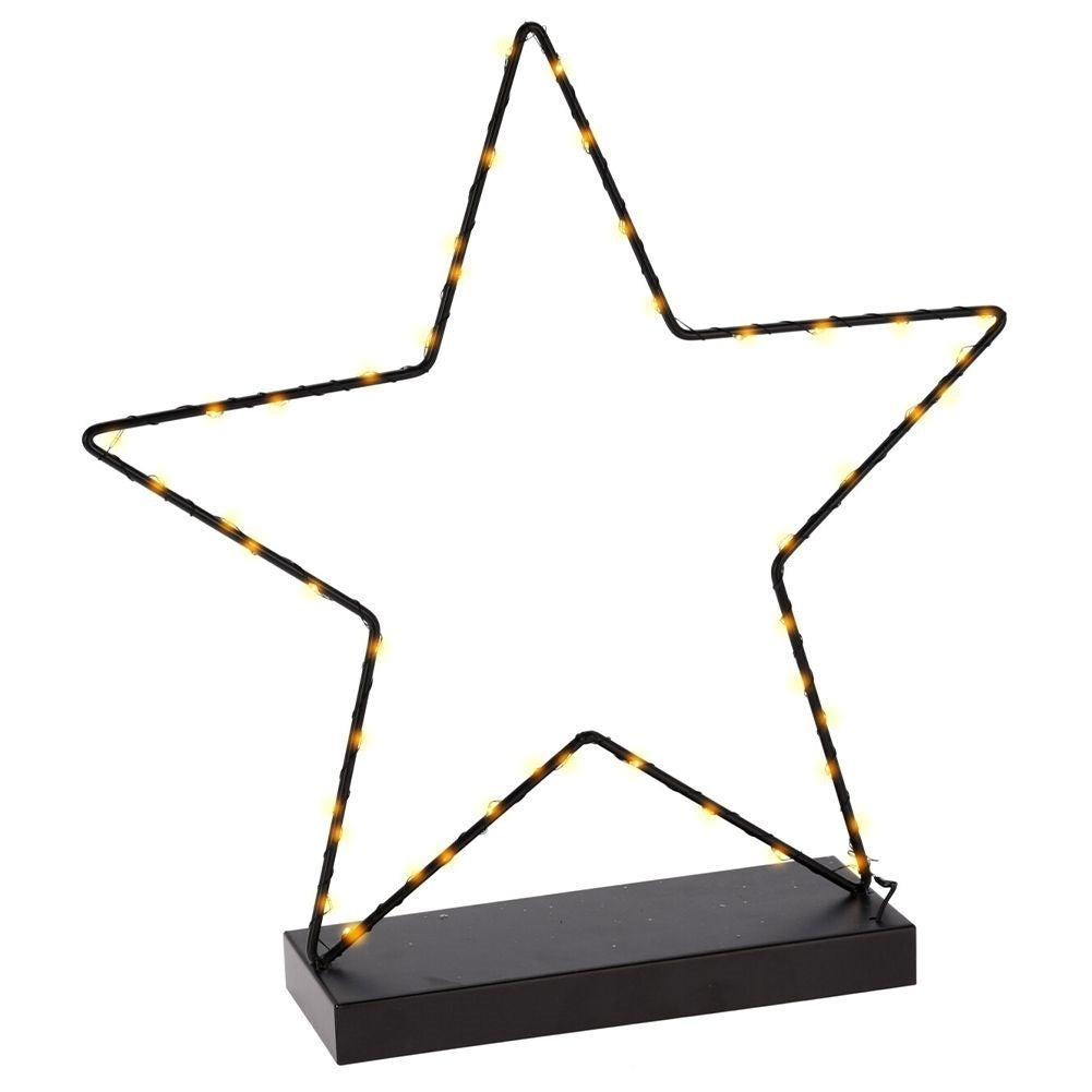 Black star lamp 40 cm with 40 LEDs