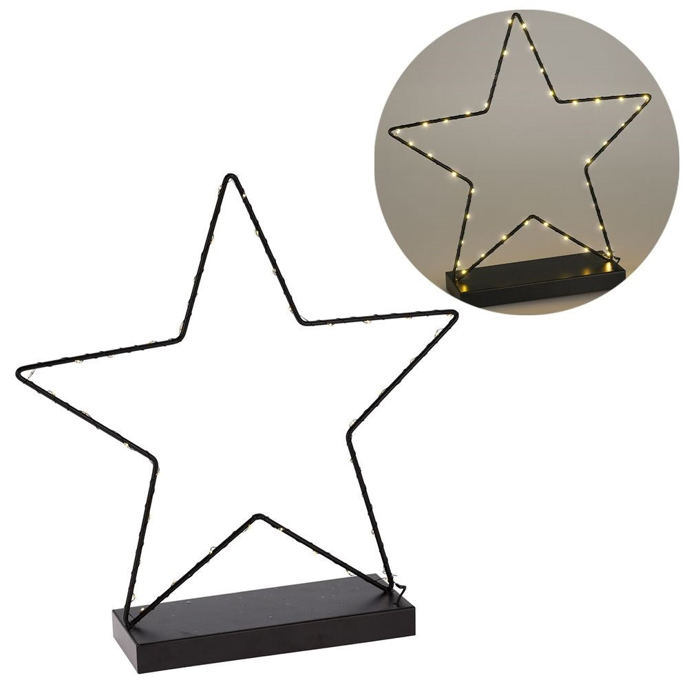 Black star lamp 40 cm with 40 LEDs