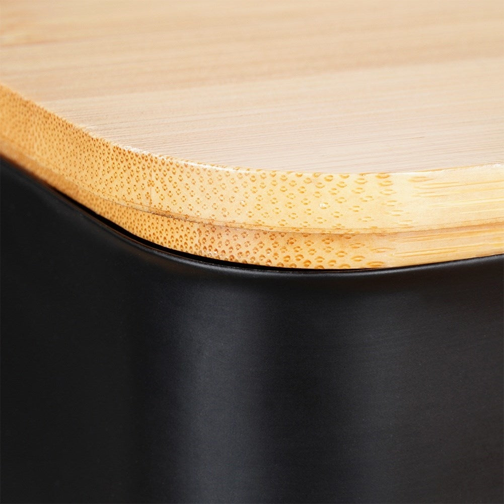Black steel butter bowl with bamboo lid - Storage & serving