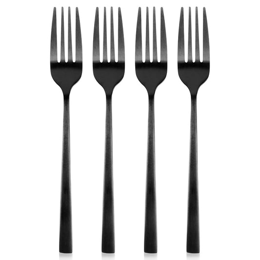 Black steel dessert forks, 4 pcs.