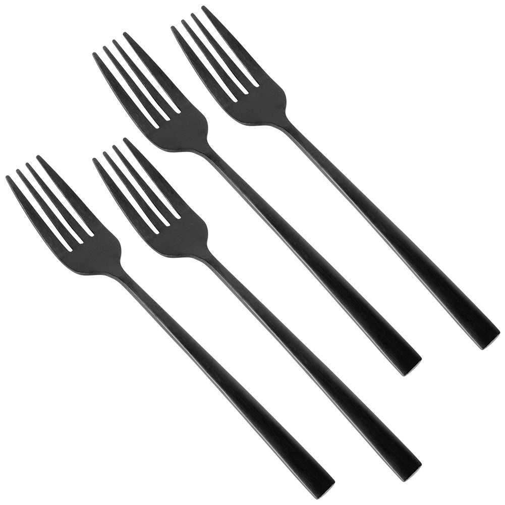 Black steel dessert forks, 4 pcs.