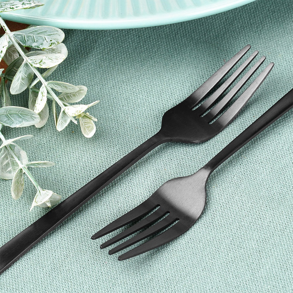 Black steel dessert forks, 4 pcs.
