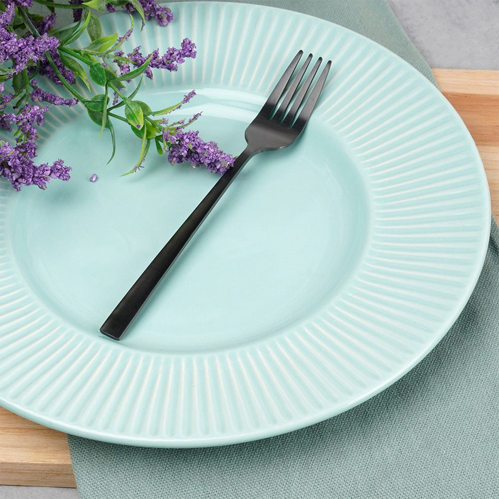 Black steel dessert forks, 4 pcs.