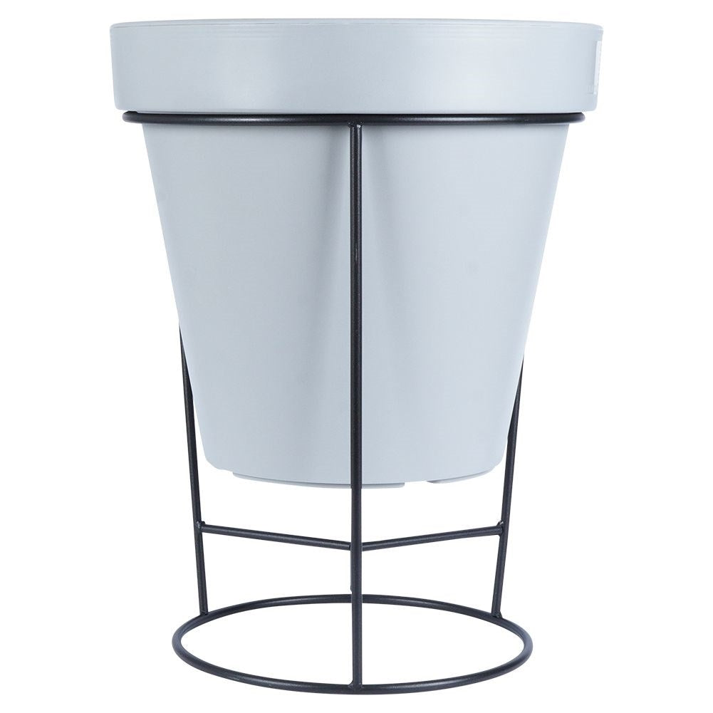 Black steel flower stand for pots, adjustable diameter