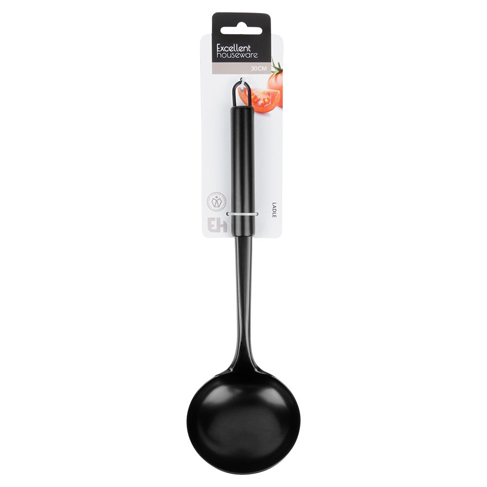 Black steel ladle 60 ml, 30 cm