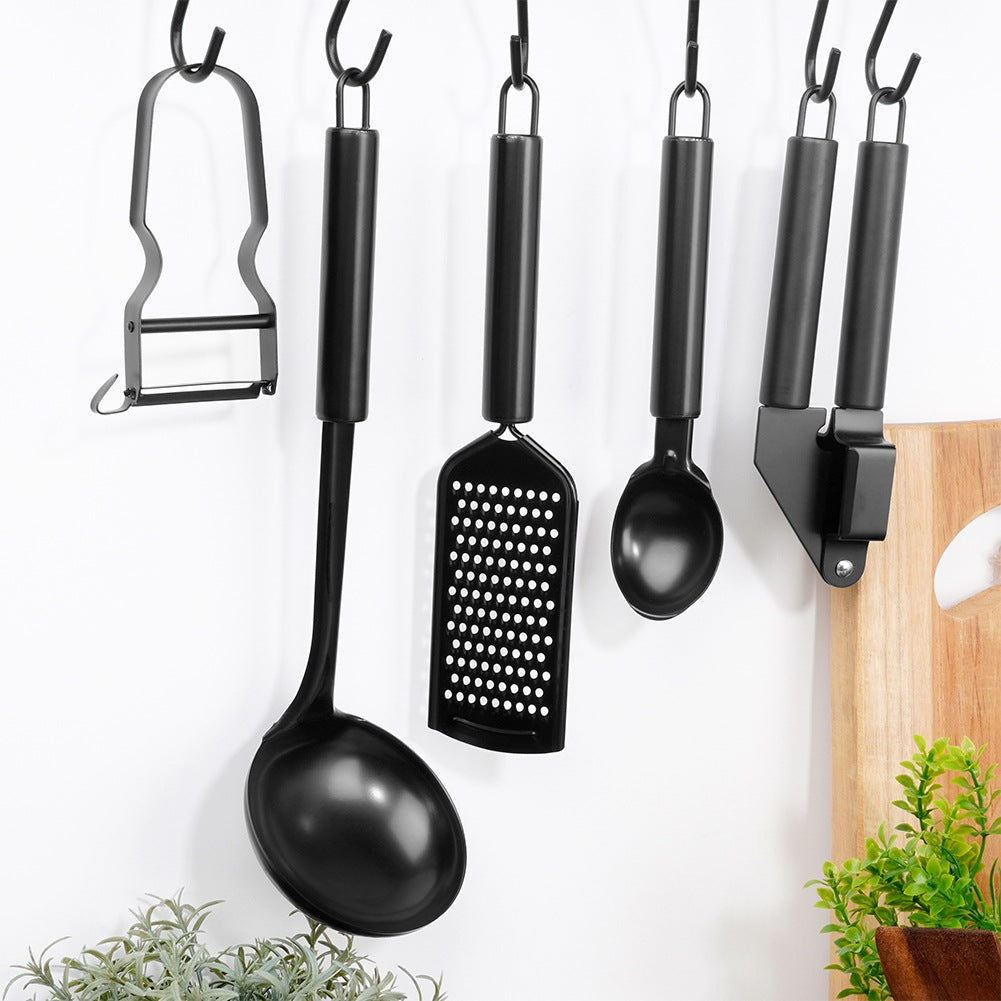 Black steel ladle 60 ml, 30 cm