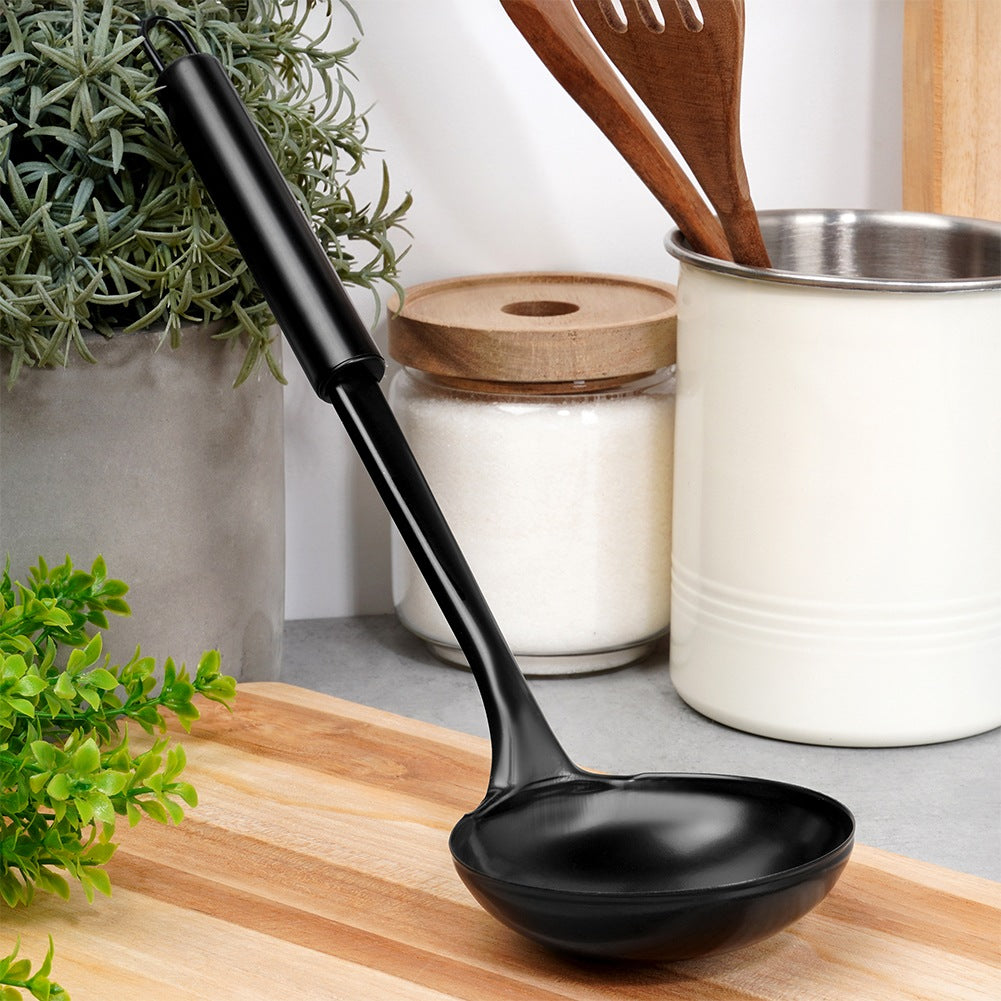 Black steel ladle 60 ml, 30 cm