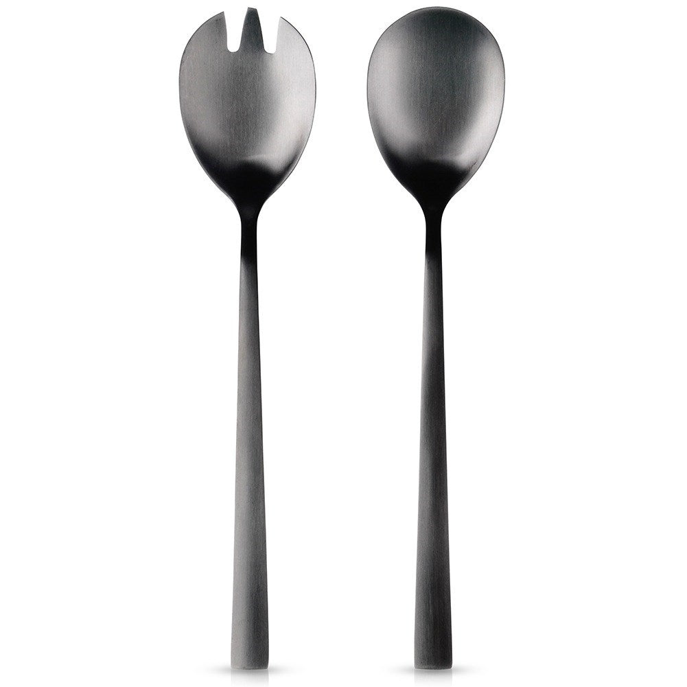 Black steel salad spoons 23.5 cm 2 pcs.