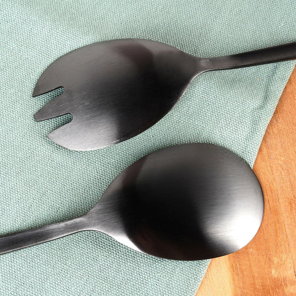 Black steel salad spoons 23.5 cm 2 pcs.