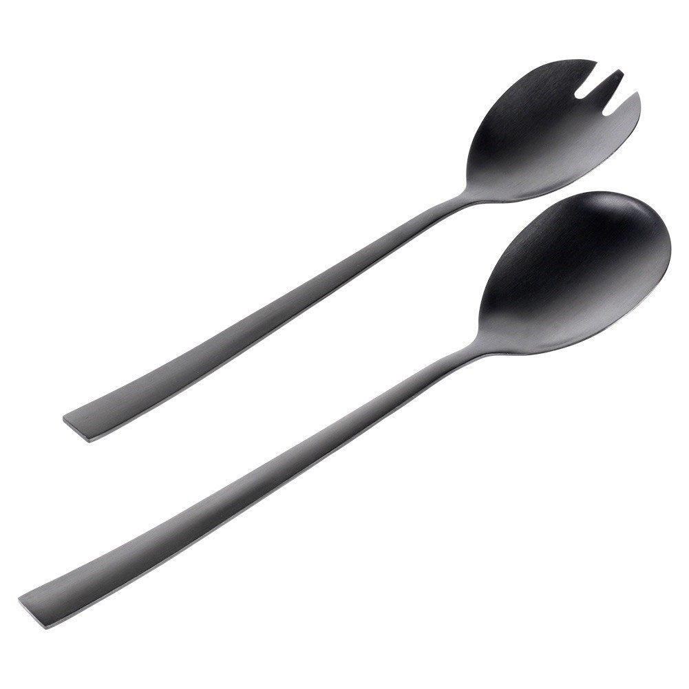 Black steel salad spoons 23.5 cm 2 pcs.
