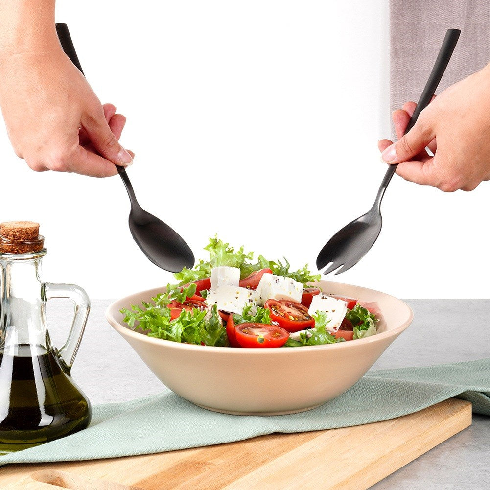 Black steel salad spoons 23.5 cm 2 pcs.
