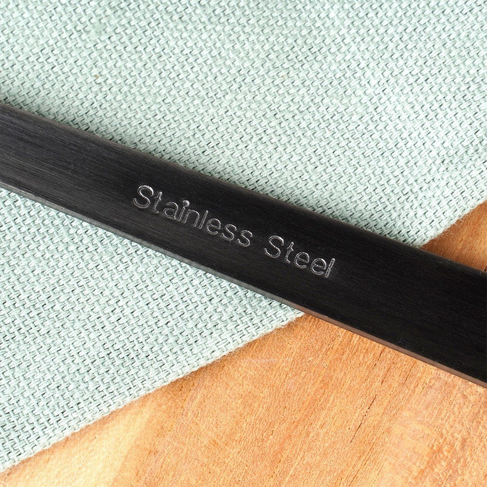 Black steel salad spoons 23.5 cm 2 pcs.