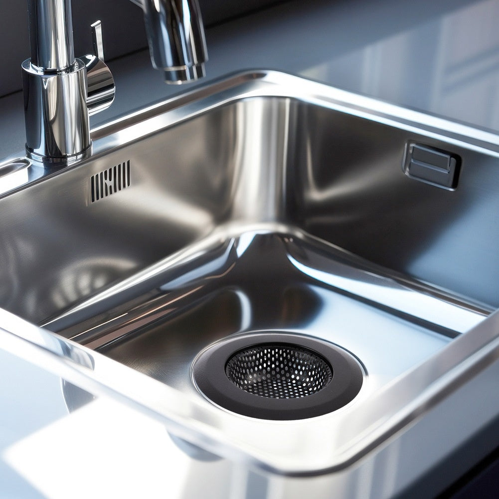 Black steel sink strainer 11.5 cm
