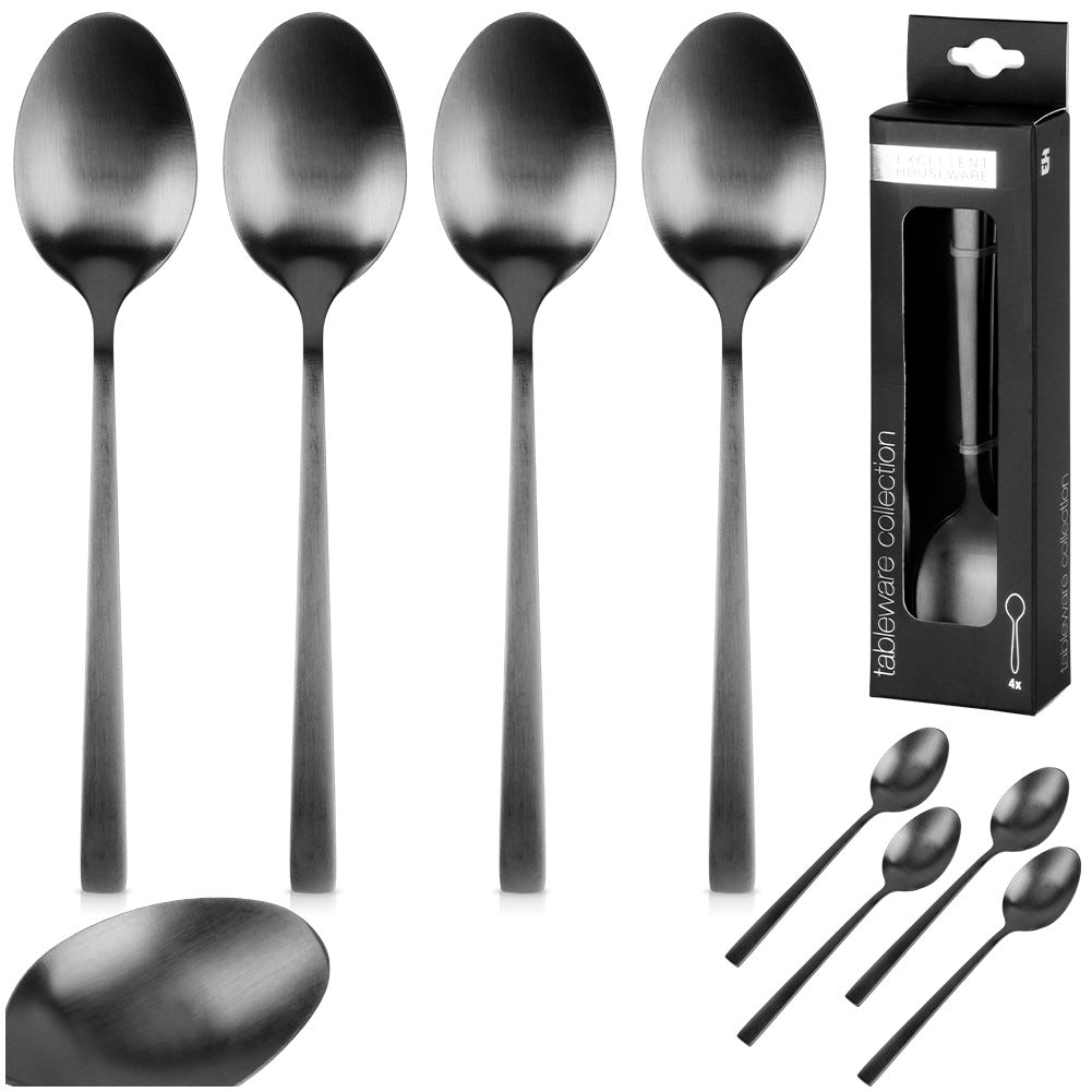 Black steel tea spoons 4 pcs.