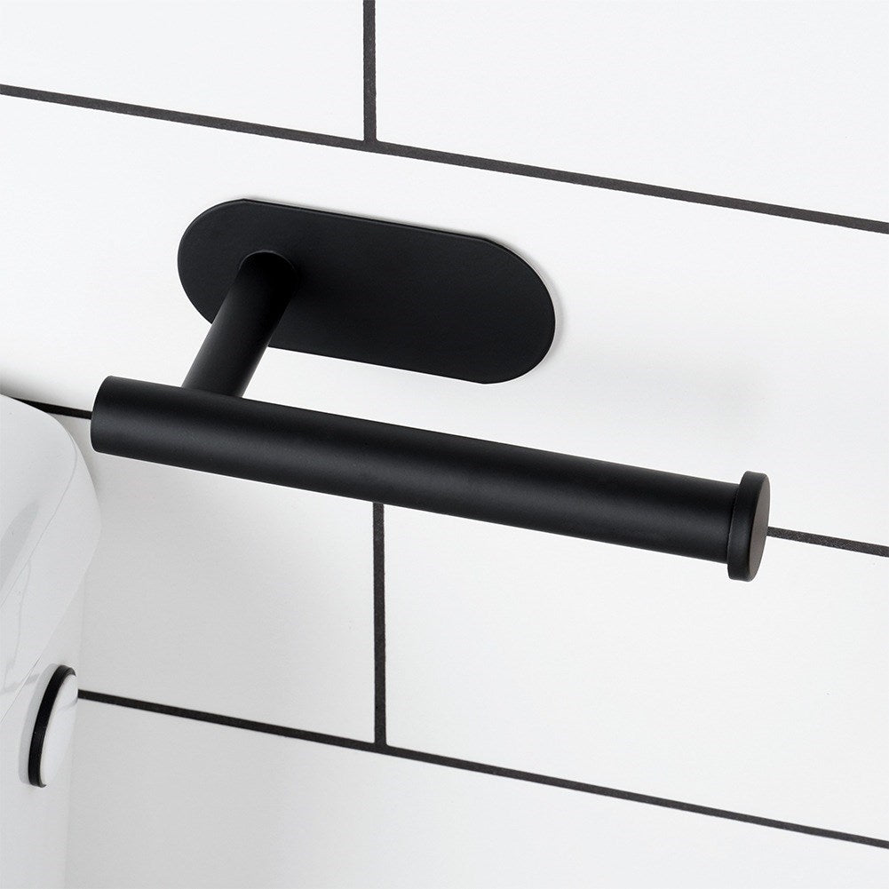 Black steel toilet paper holder