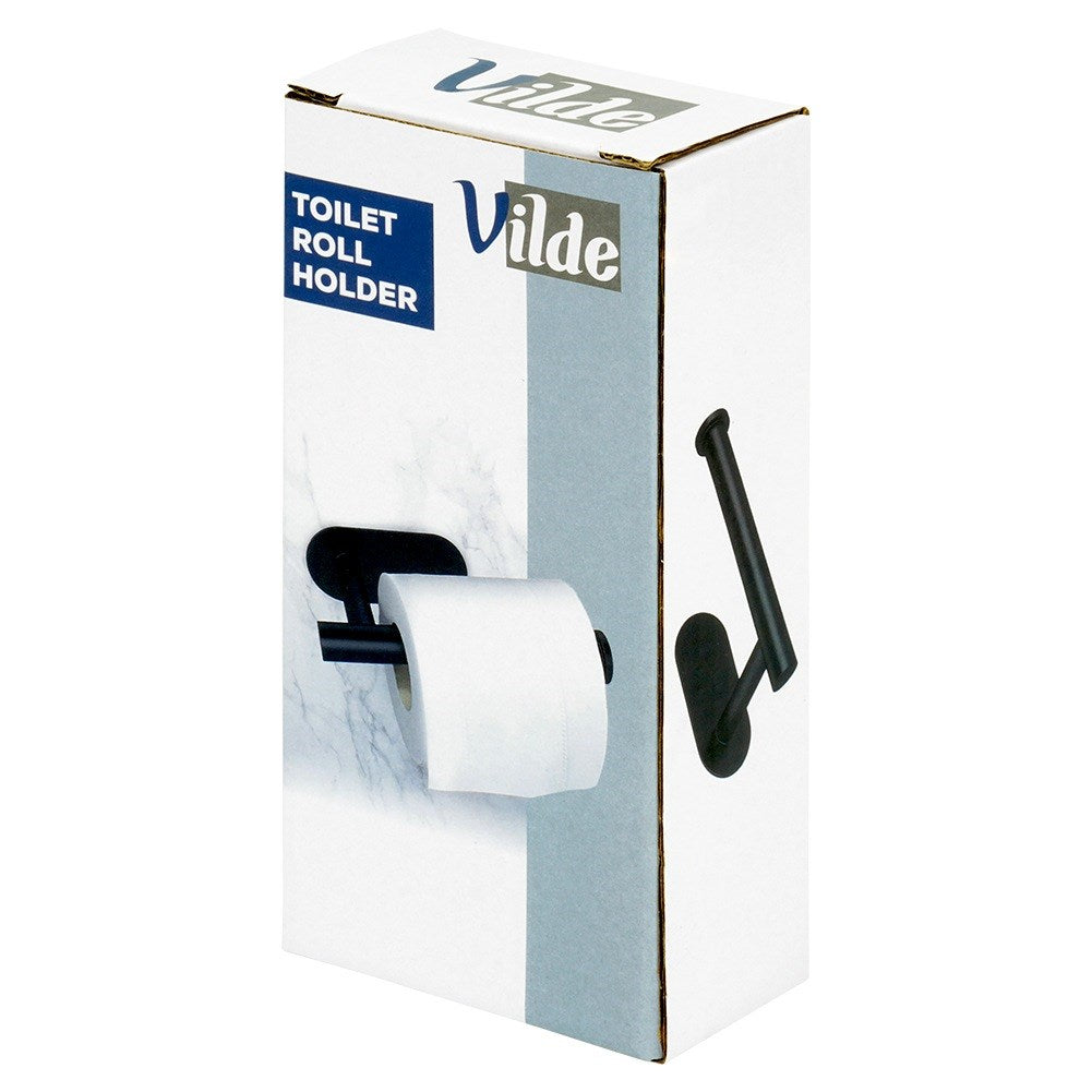 Black steel toilet paper holder