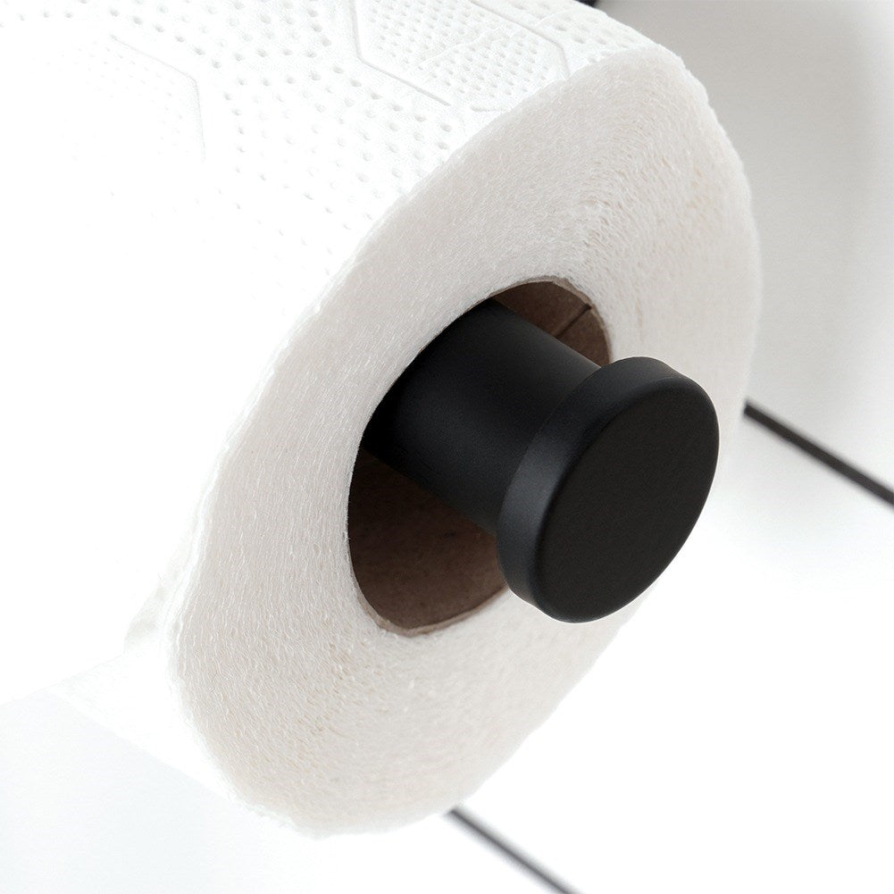 Black steel toilet paper holder