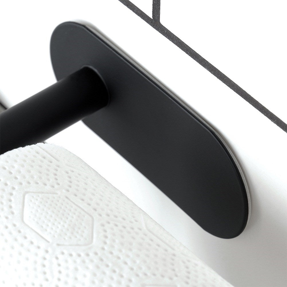 Black steel toilet paper holder