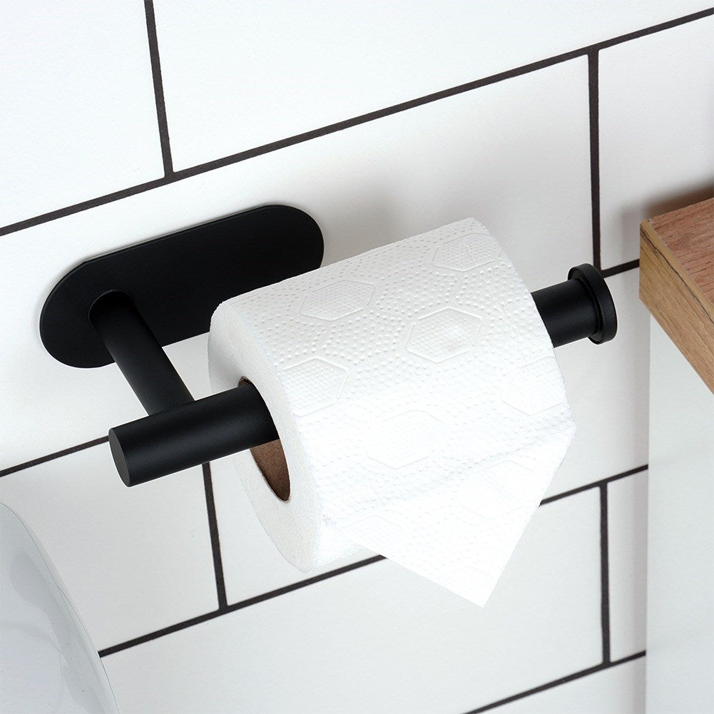Black steel toilet paper holder