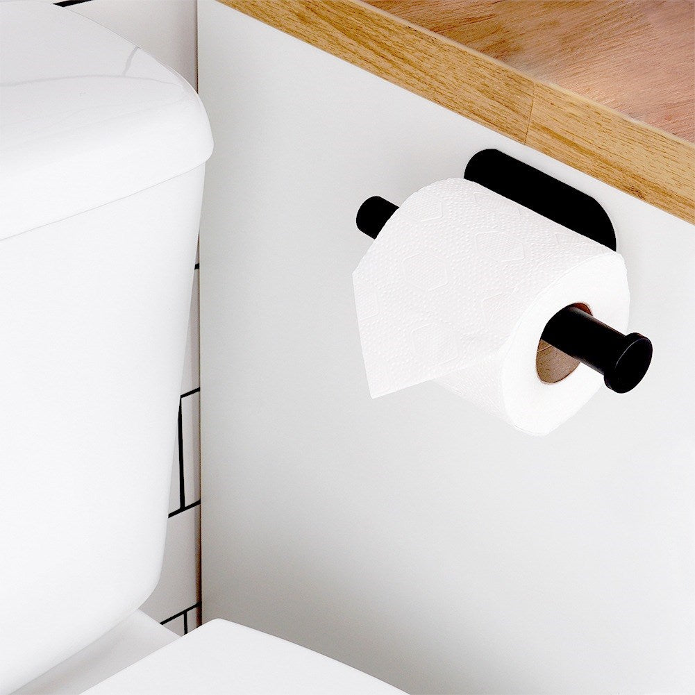 Black steel toilet paper holder