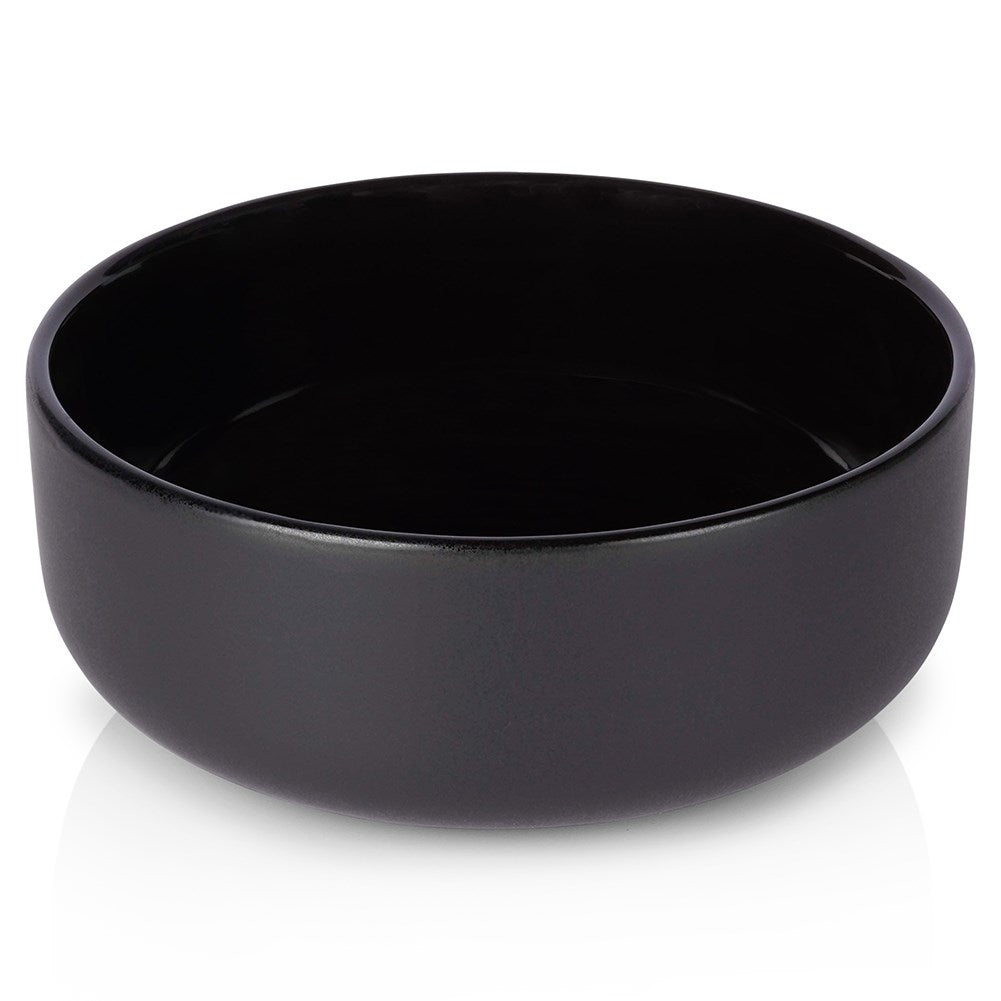 Black stoneware bowl 400 ml, versatile, dishwasher & microwave safe