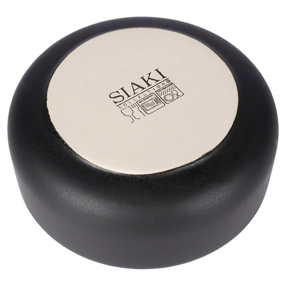 Black stoneware bowl 400 ml, versatile, dishwasher & microwave safe