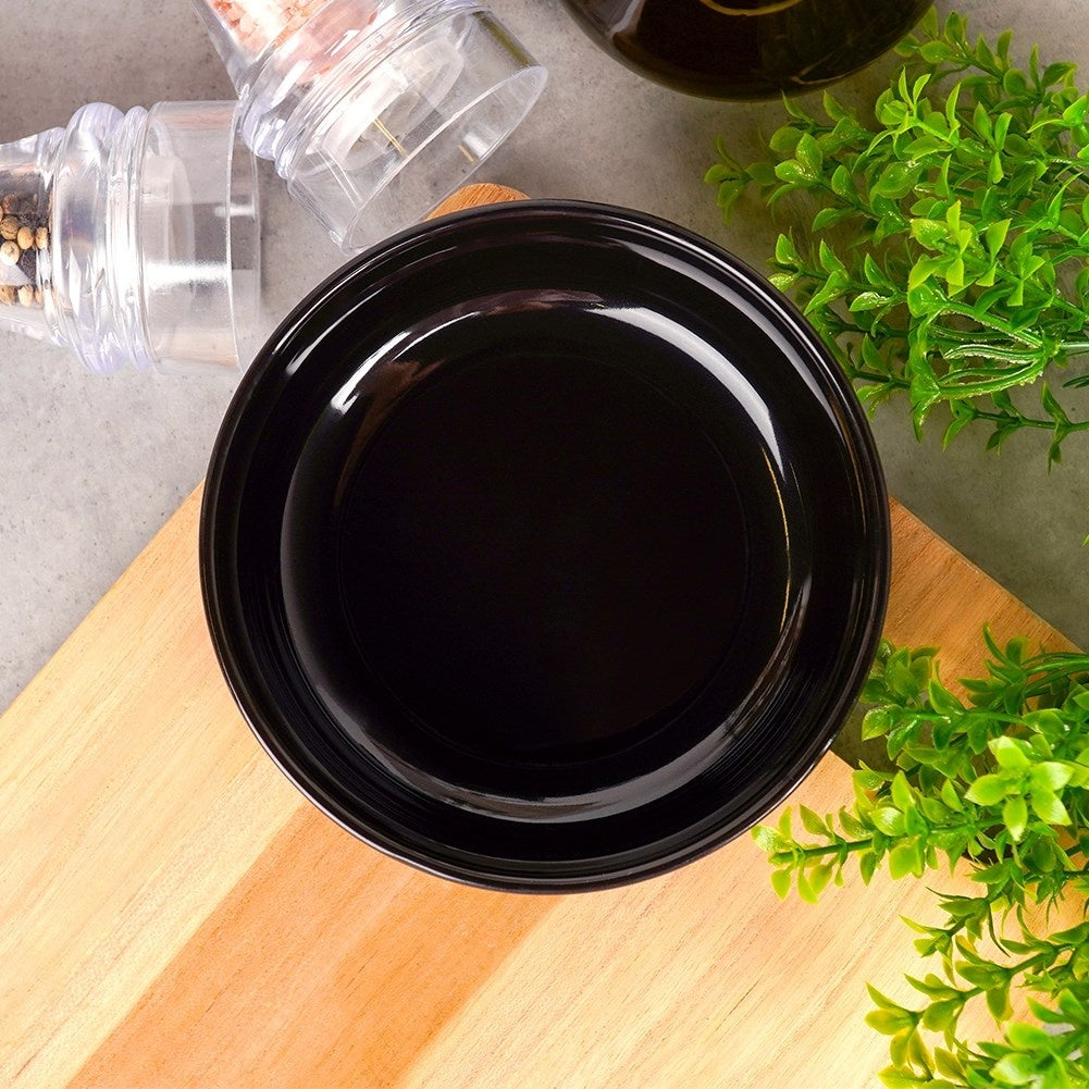 Black stoneware bowl 400 ml, versatile, dishwasher & microwave safe