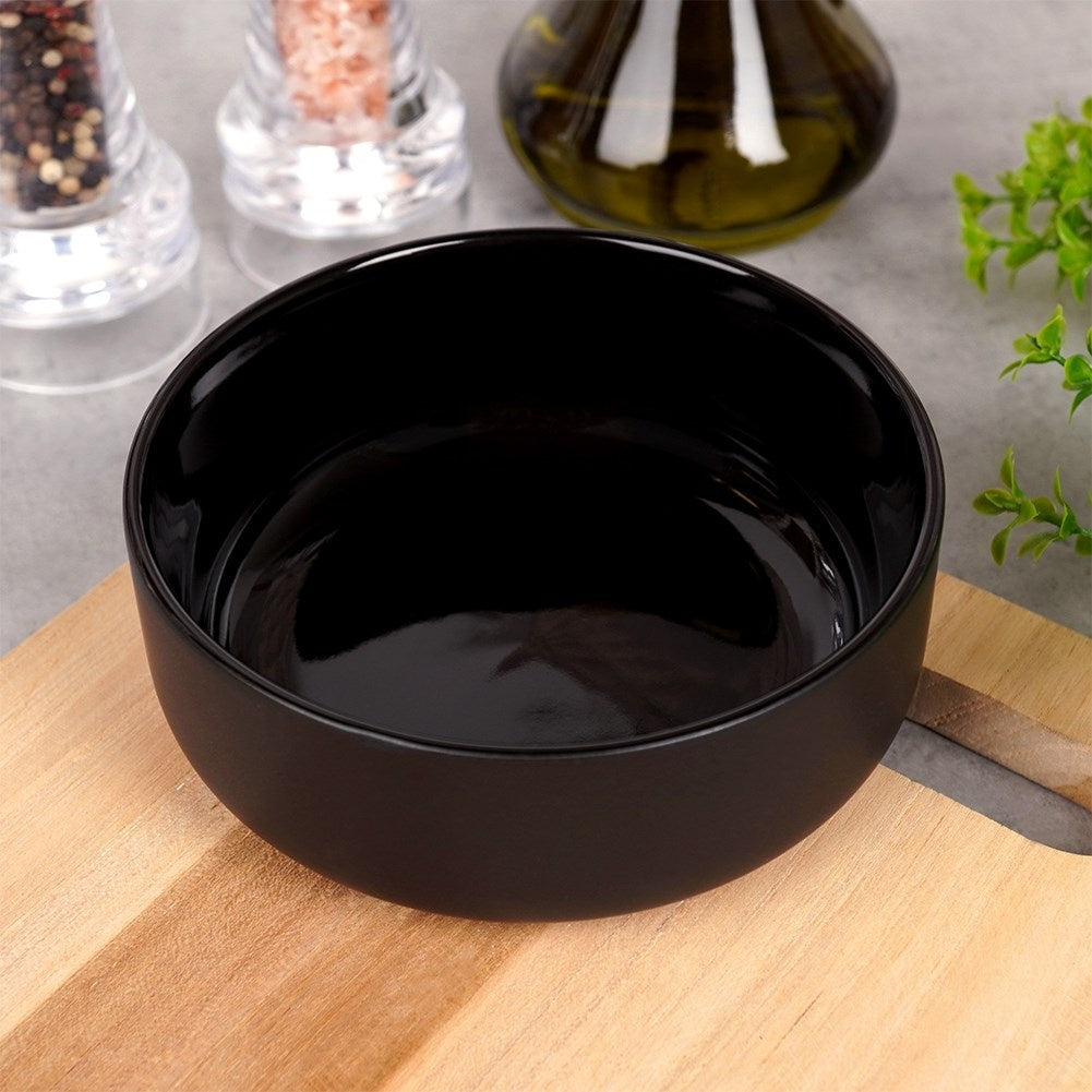 Black stoneware bowl 400 ml, versatile, dishwasher & microwave safe