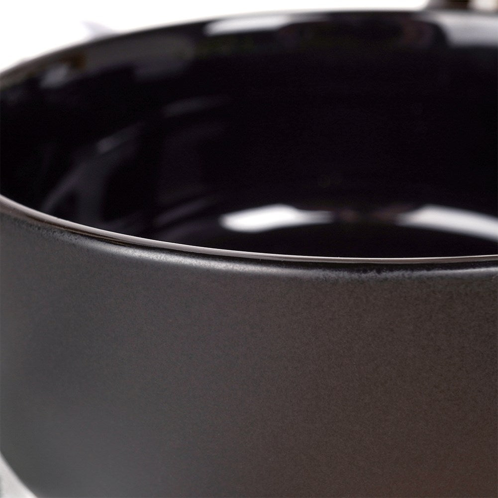 Black stoneware bowl 400 ml, versatile, dishwasher & microwave safe