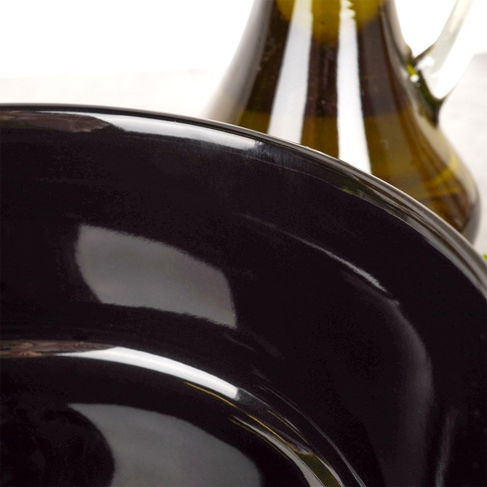 Black stoneware bowl 400 ml, versatile, dishwasher & microwave safe