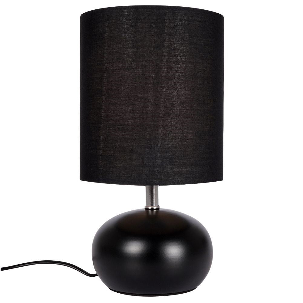 Black table lamp with metal base for home, office, study
